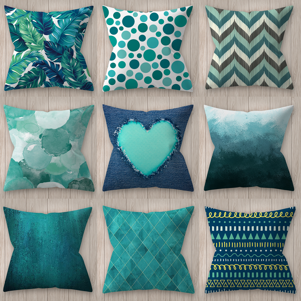 1pc Sofa Square Throw Cushion Cover Pillowcase Blue Car Home Decor New