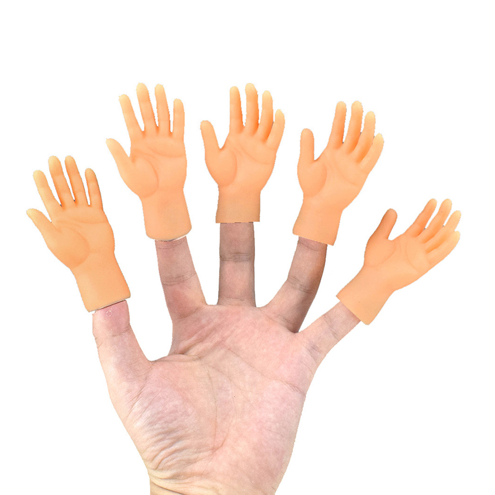 Set of Ten Mini Rubber Finger Hands For Tiny Finger Hands Puppets Left & Right