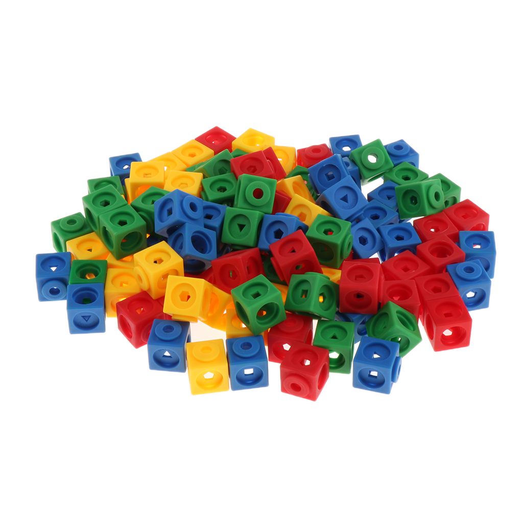 100 Piece Lot Learning Resources Math Snap Cubes Blocks Counting Building Color 