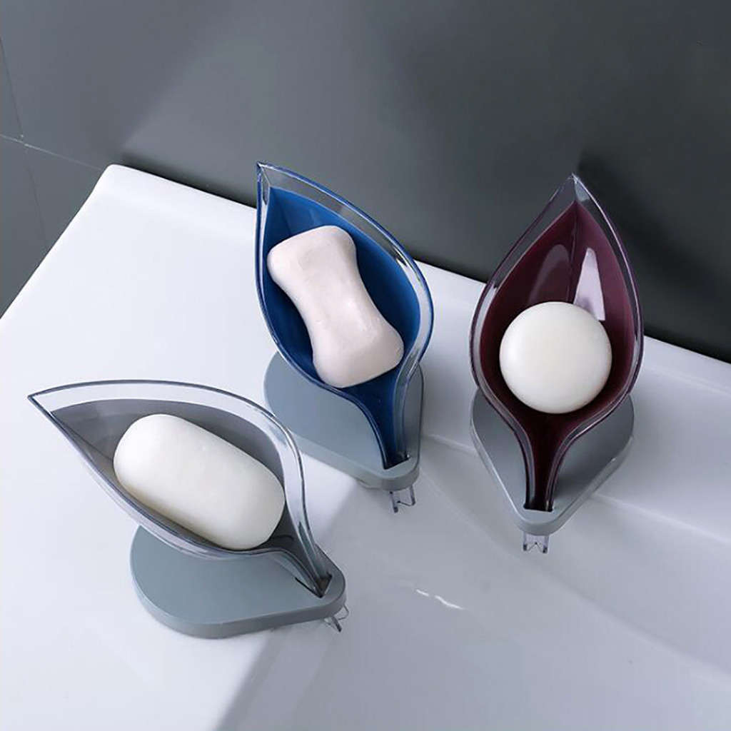 Leaf Shape Soap Box Bathroom Soap Holder Dish Storage Plate Tray Bathroom Soap