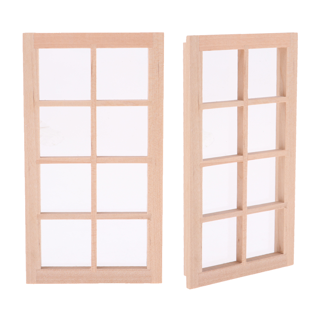 1:12 Dollhouse Miniature Wooden Traditional 12-pane Mini Window Frame HI 