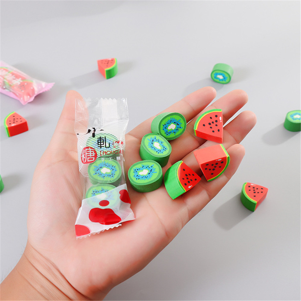 Cute Mini Watermelon Kiwi Erasers 