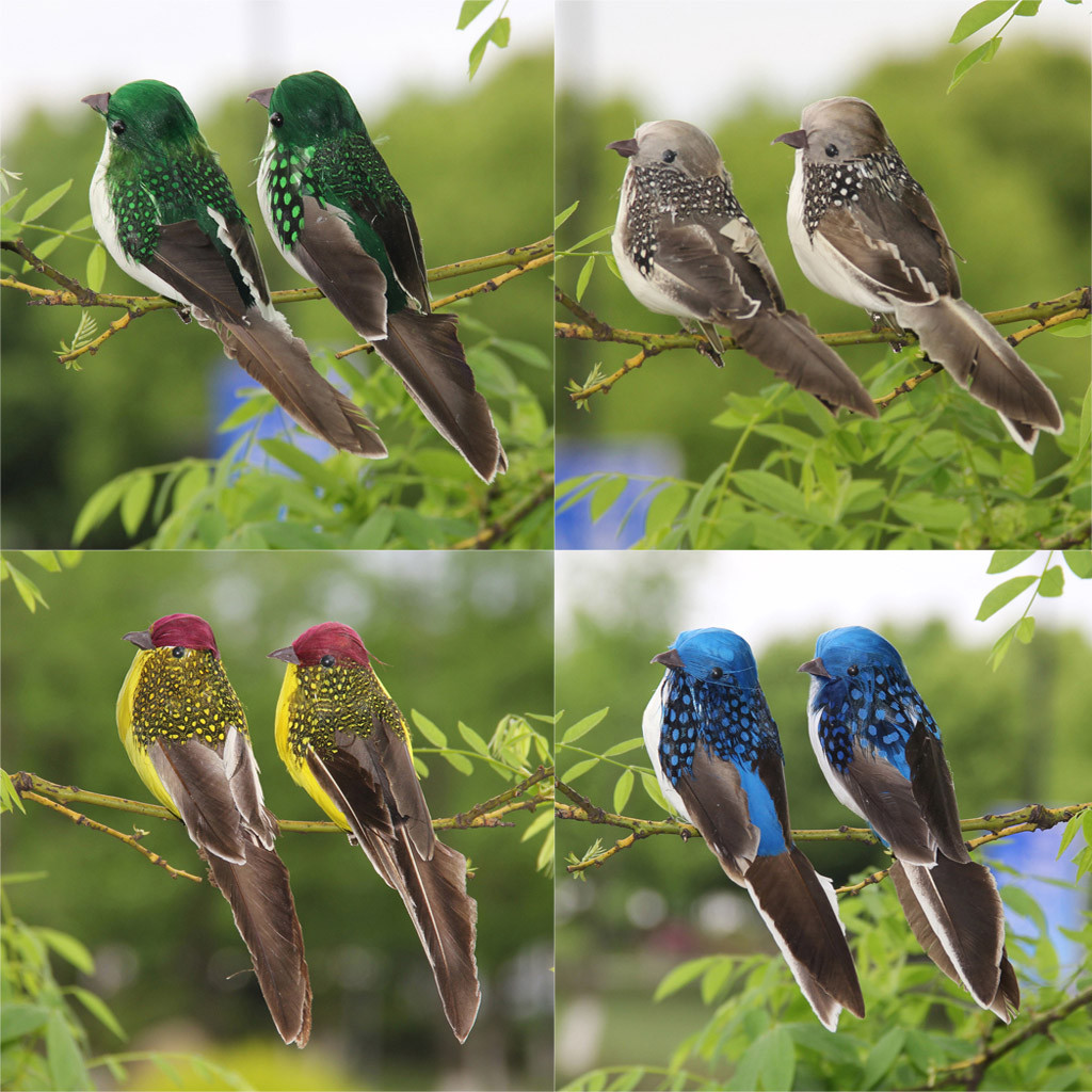 Wedding Artificial Birds Feather Foam Simulation Animal Model Lifelike Sparrow
