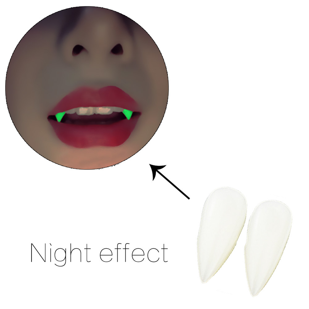 HOTUEEN Halloween Horrific Vampire Fake Teeth with Blood Pellets Cosplay Party Props Costume Makeup