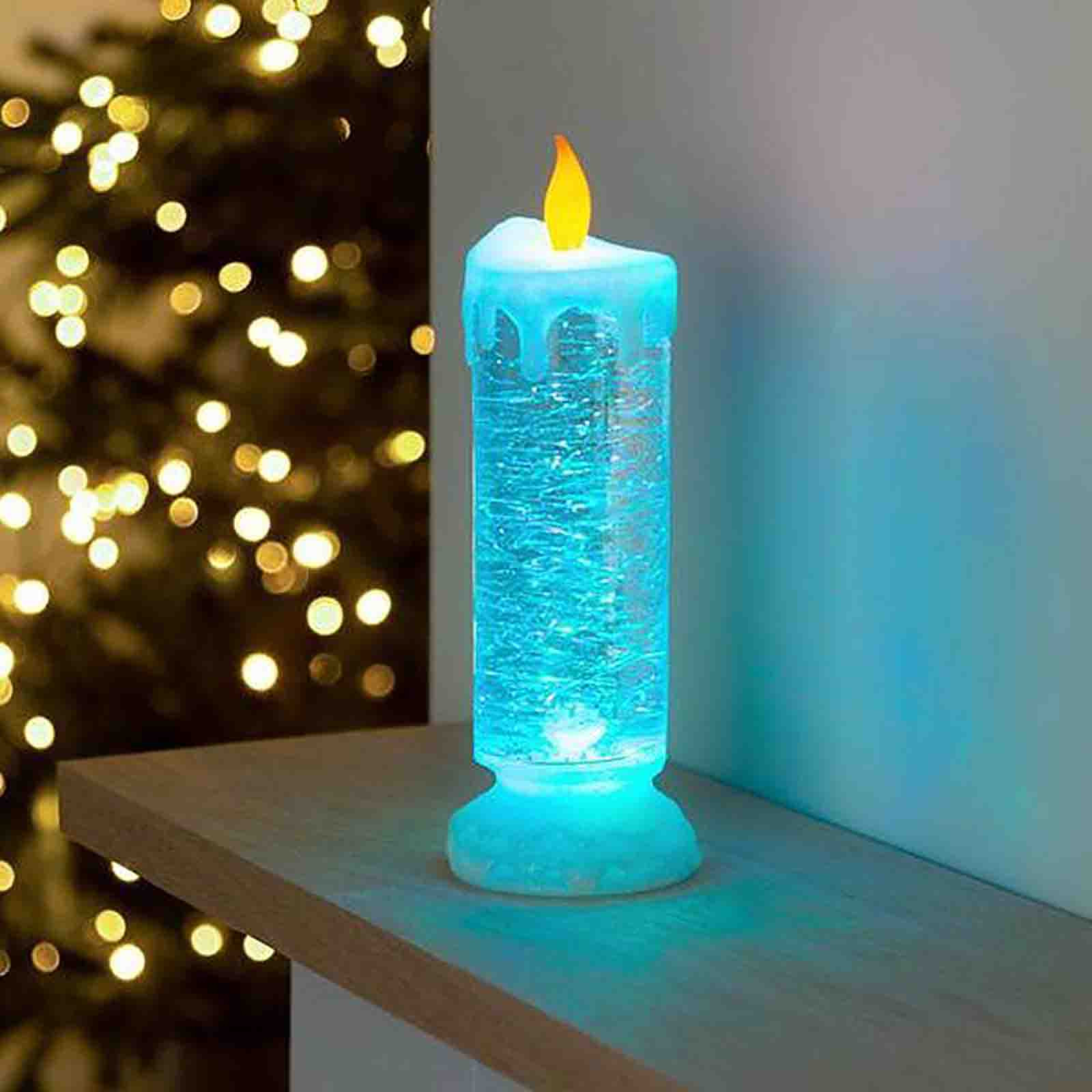 Rotating Color Changing Glitter LED Romantic Crystal Candle