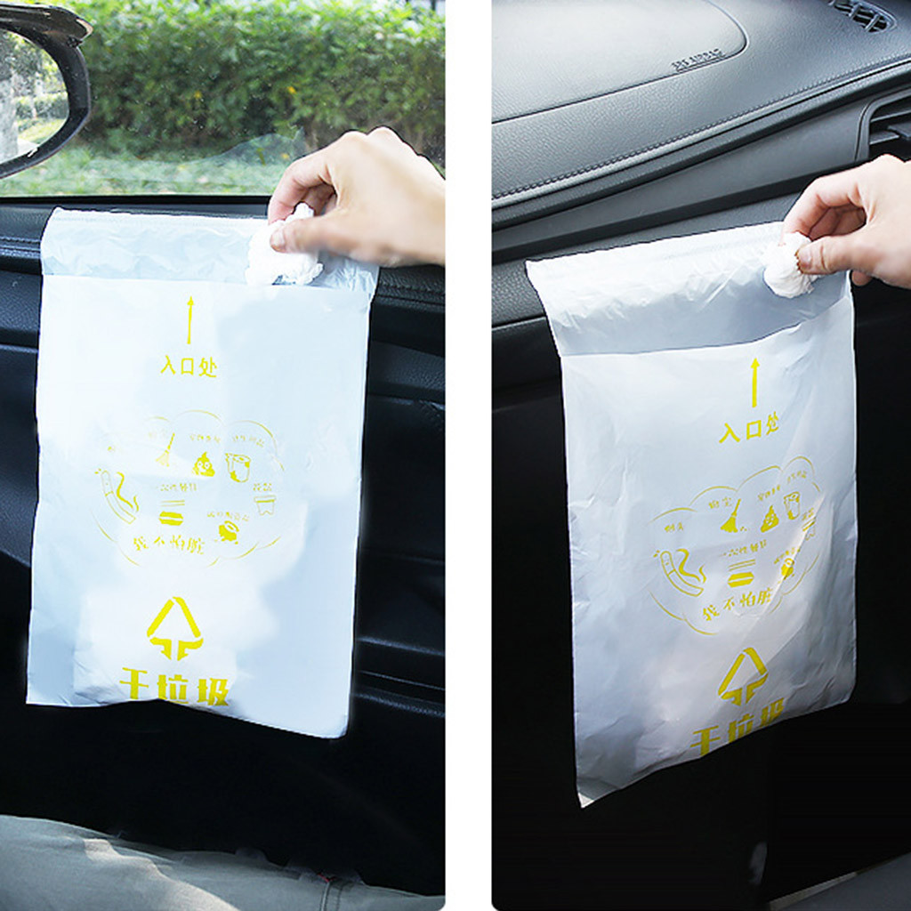 40PCS Car Trash Bag Disposable With a Strong Sticky Strip Portable Rubbish Bag Car Trash Bag
