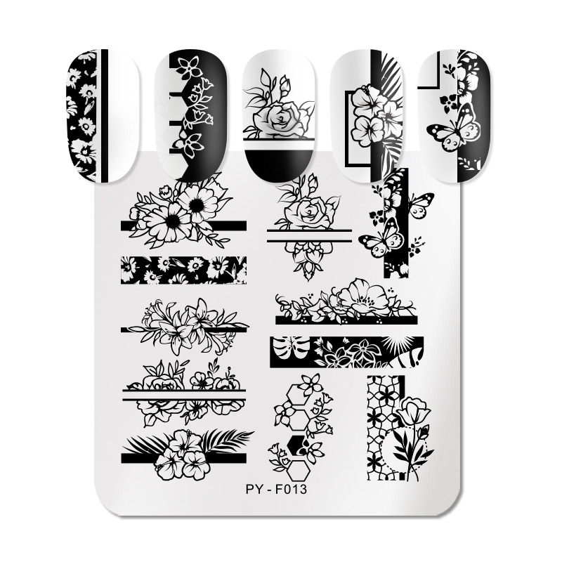 Description Picture 5 of itemPICT YOU Nail Stamping Plates Lace Flower Leaf Butterfly Stamp Templates DIY Nail Designs DIY Nail Art Plate Printing Tools