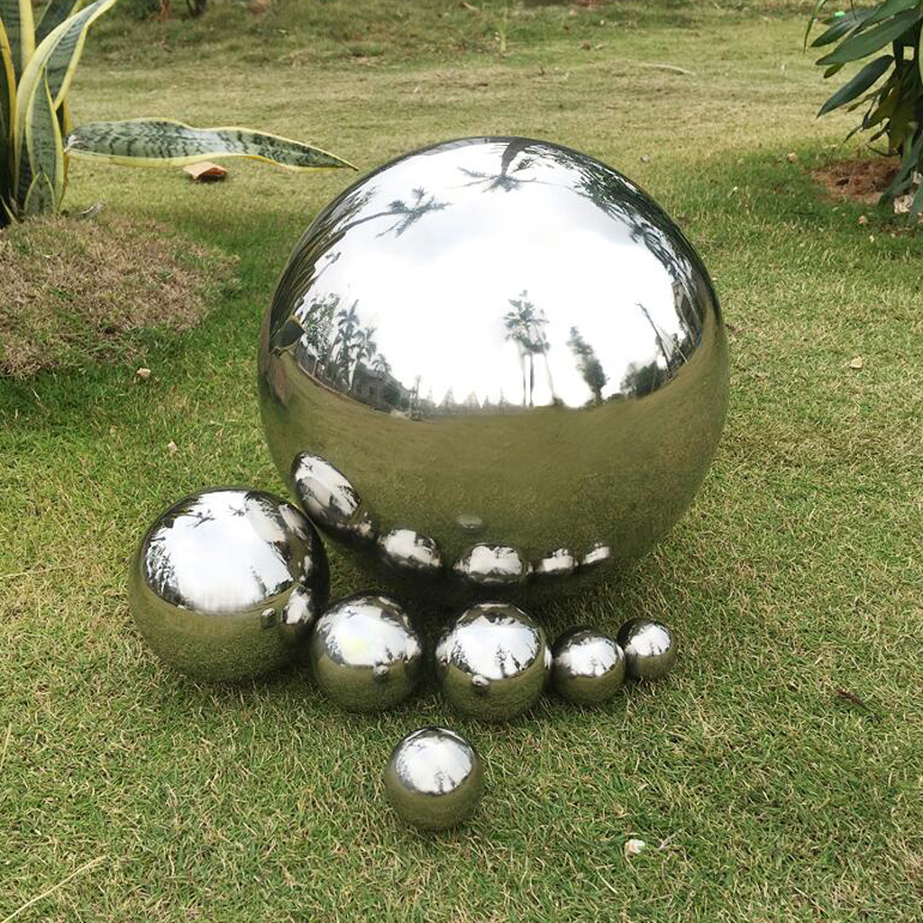 Steel Mirror Sphere Hollow Ball Home Garden Decor Home Ornament X4N6
