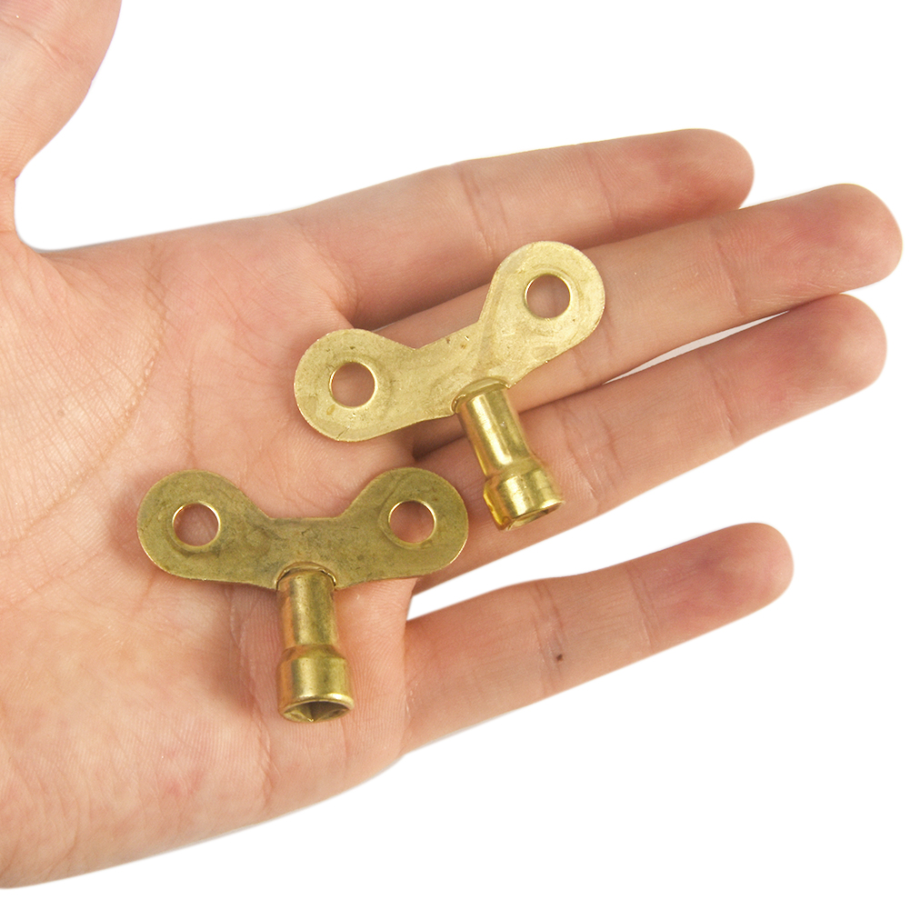 Water Tap Square Hole Key Radiator Plumbing Bleed Key Brass Tone