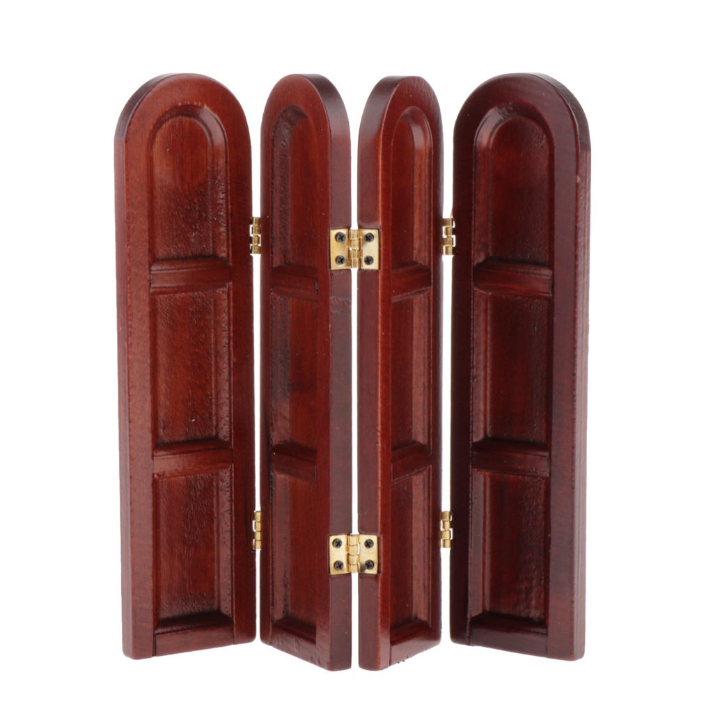 1//6 Dollhouse Miniature Furniture Wooden Folding Screen and Chinese Dresser