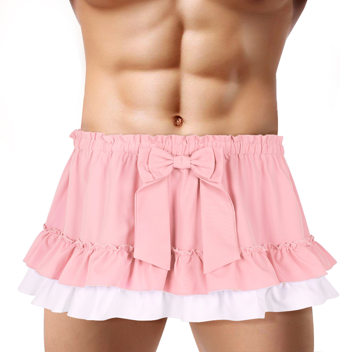 Men Sissy Micro Mini Skirts Women Elastic Waistband Short Skirt With