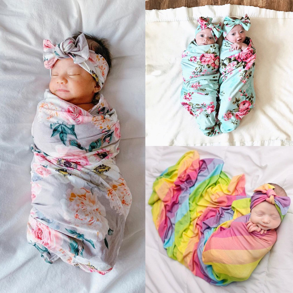 Newborn Baby Floral Swaddle Blanket 