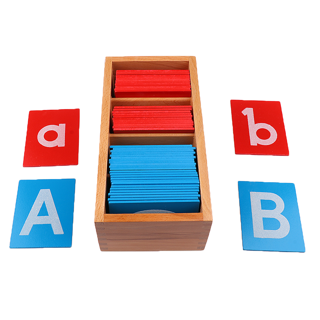 Details about   Preschool Baby Sandpaper Alphabets A-Z Cards Box Set Wooden Montessori Toy