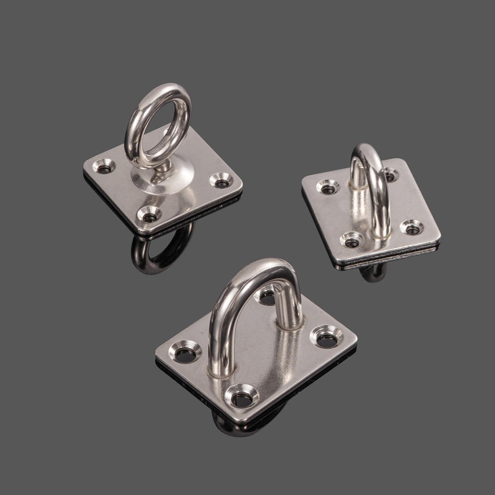 304 Stainless Steel U shape Thicken Pad Eye Ring Plate Ceiling Mount Hook Base r Hooks