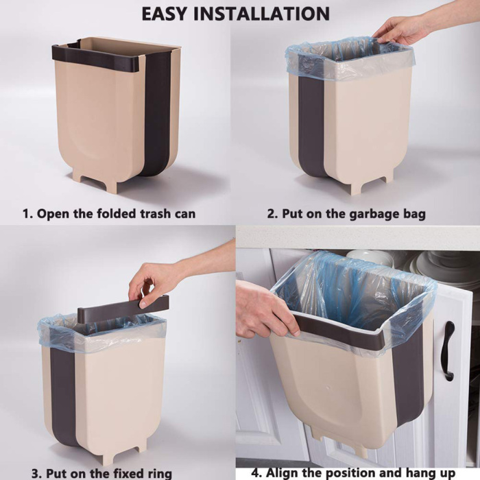 hanging trash can collapsible small garbage waste