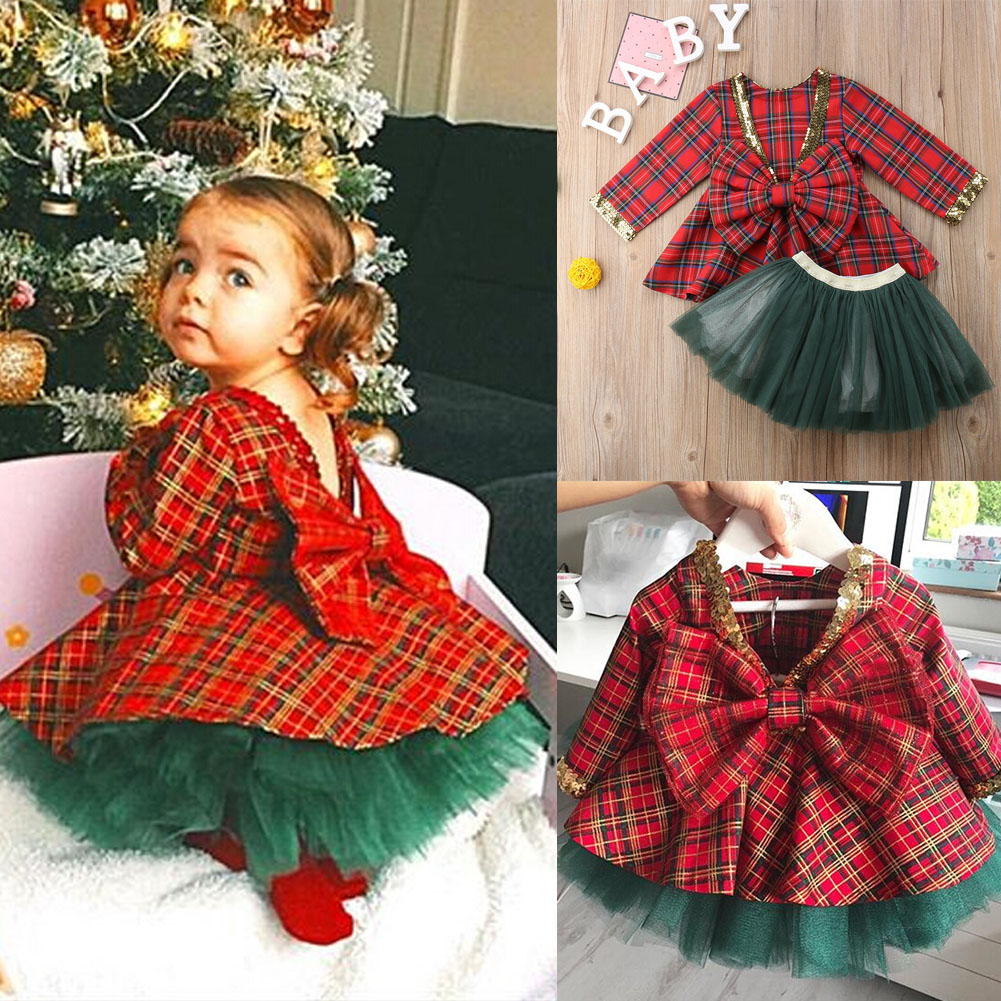 girls tartan christmas dress