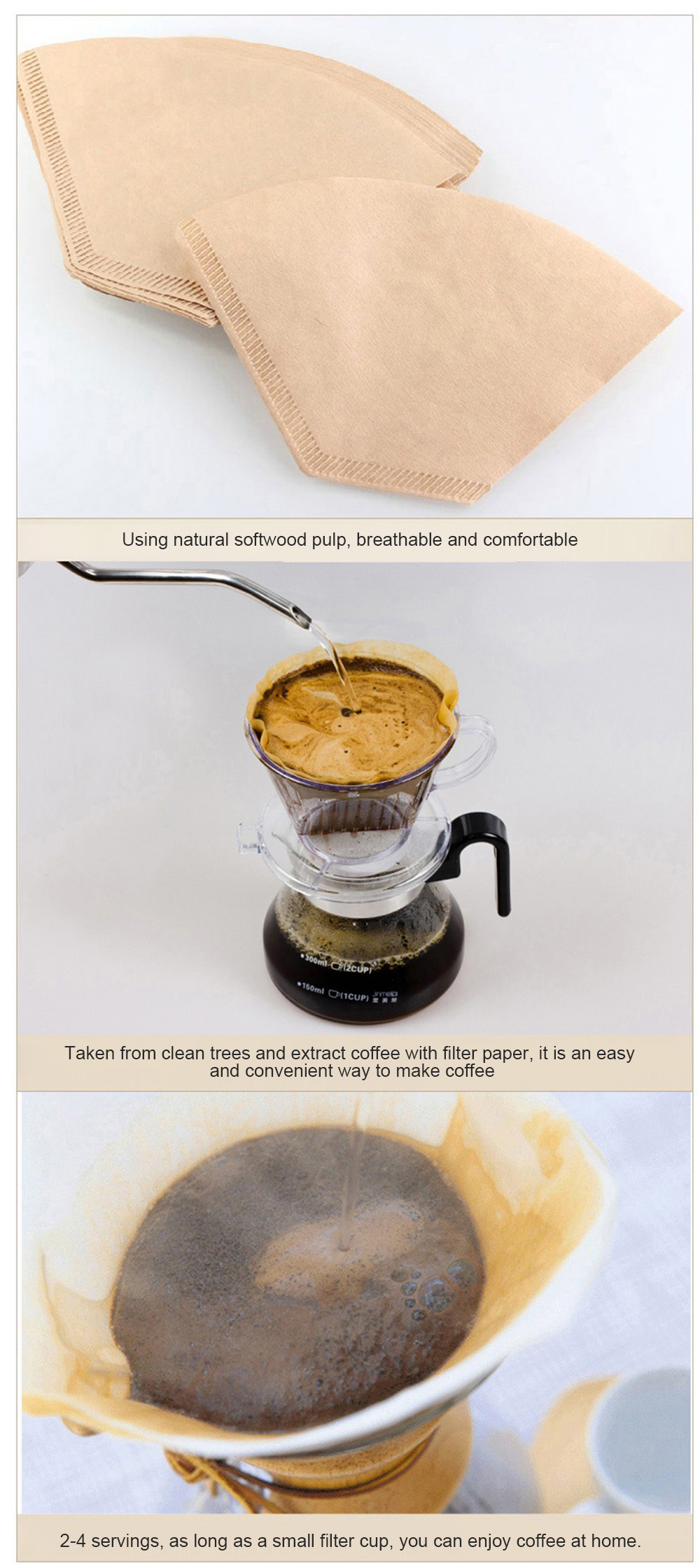 American Coffee Machine Filter Paper Pullover Coffee Filter Special Coffee Drip Filter Paper