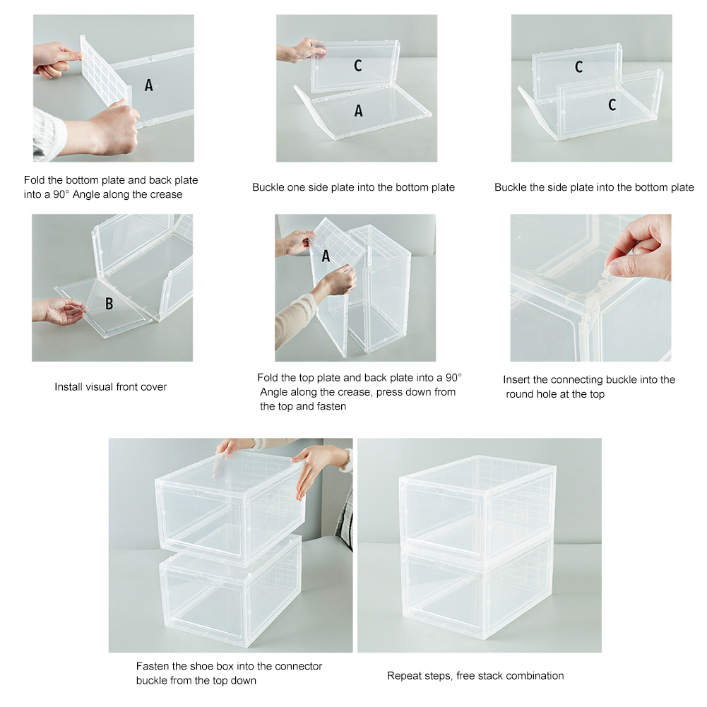 1pcs Plastic Shoe Box Transparent Drawer Case Dustproof Shoes