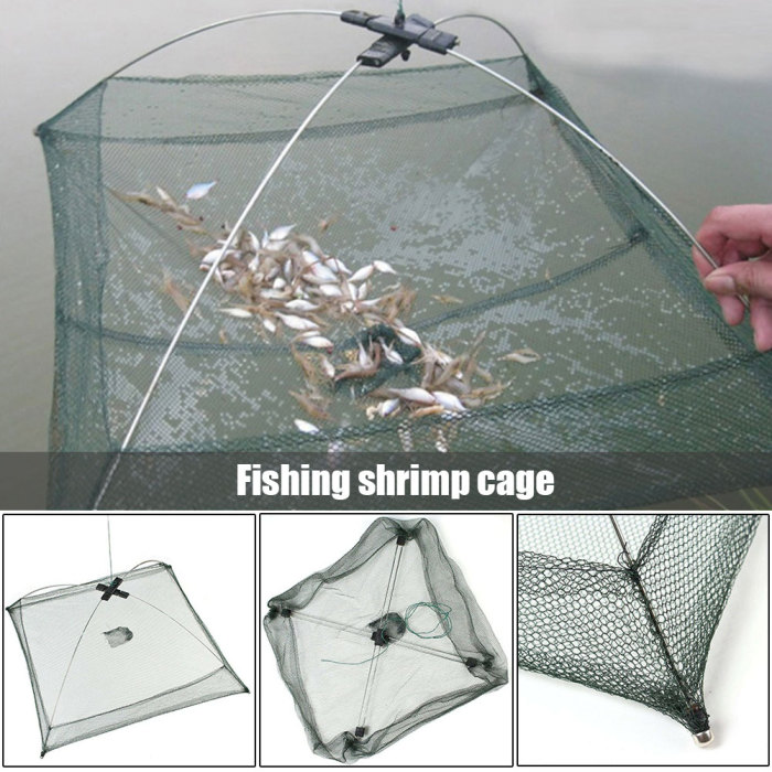 Folded Collapsible Fishing Net Minnow Crab Trap Lobster Mesh Cast 2019NEW S L8Z2 