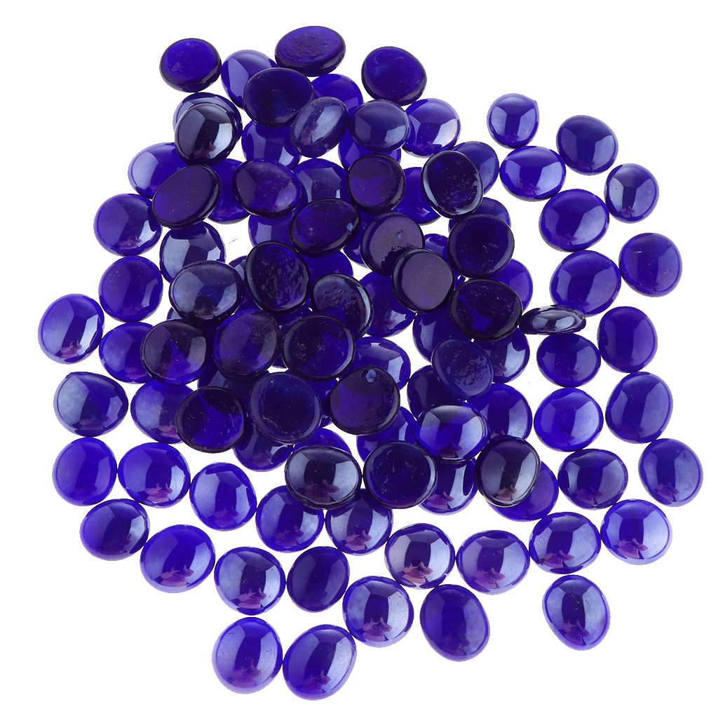 Transparent Amber MagiDeal 100Pcs Beautiful Table Scatters Marbles Balls Flat Botton Fish Tank Pebbles Glass Crystal Stones Size Mix