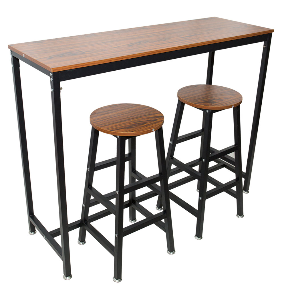 Pubs y bares MESA DE MADERA Vintage Rectangular, con marco de Metal