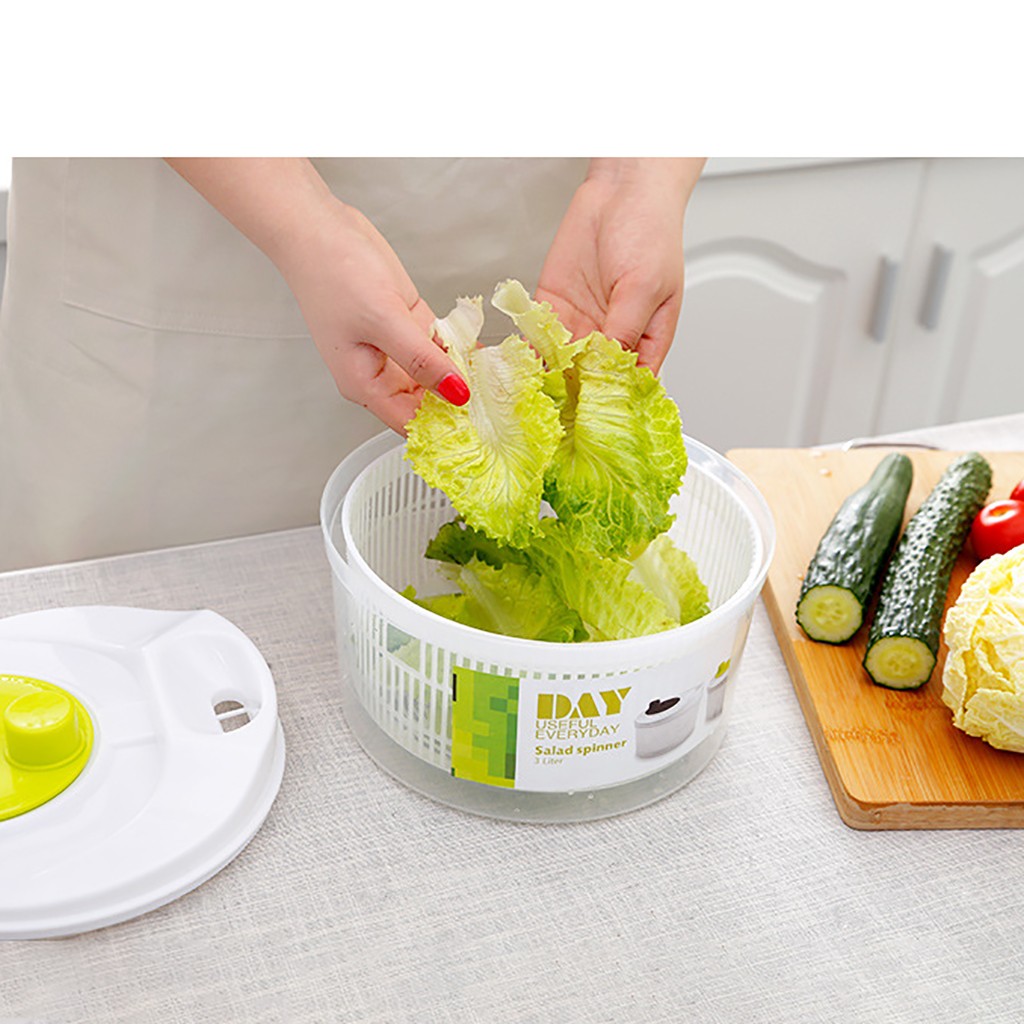 Salad Spinner Lettuce Greens Washer Dryer Drain Crisper Strainer For