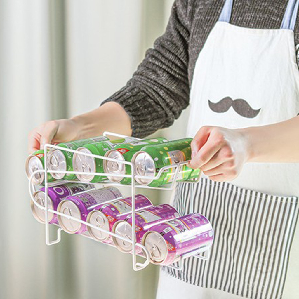 Refrigerator Kitchen Double Rack Shelf Can Beer Wine Bottle Holder Rack Organizer Kitchen