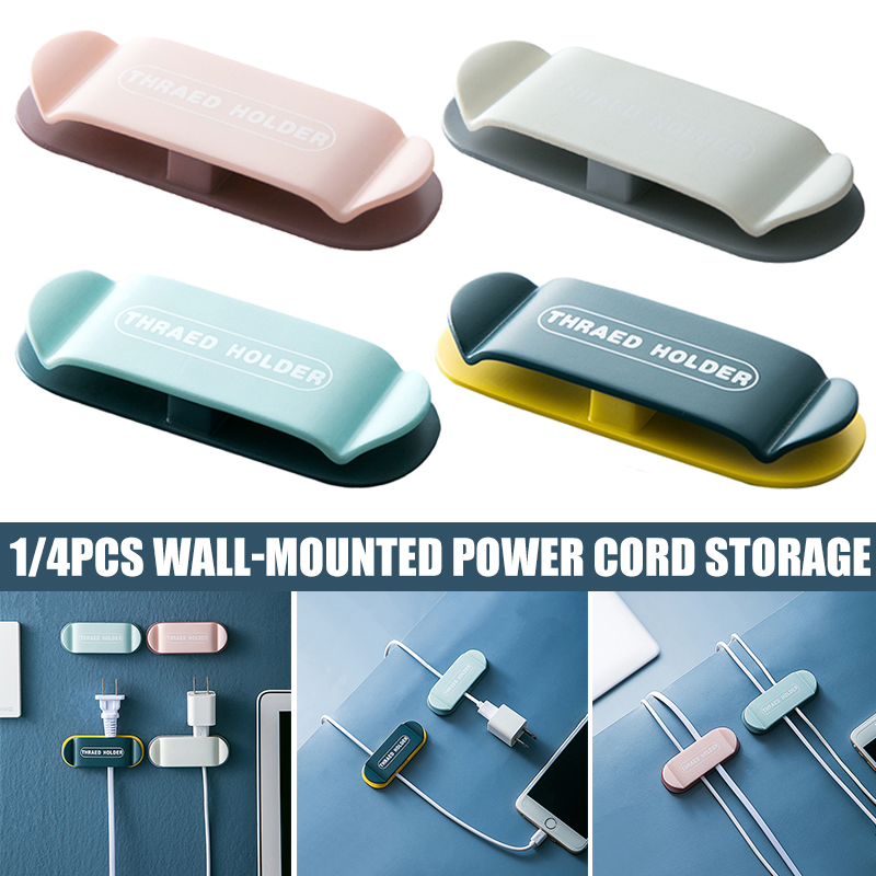 Description Picture 2 of item1Pcs Self Stick Wire Organizer Line Cable Clip Buckle Clips Clamp Table Wall Fixer Fastener Holder Data Telephone Line Winder