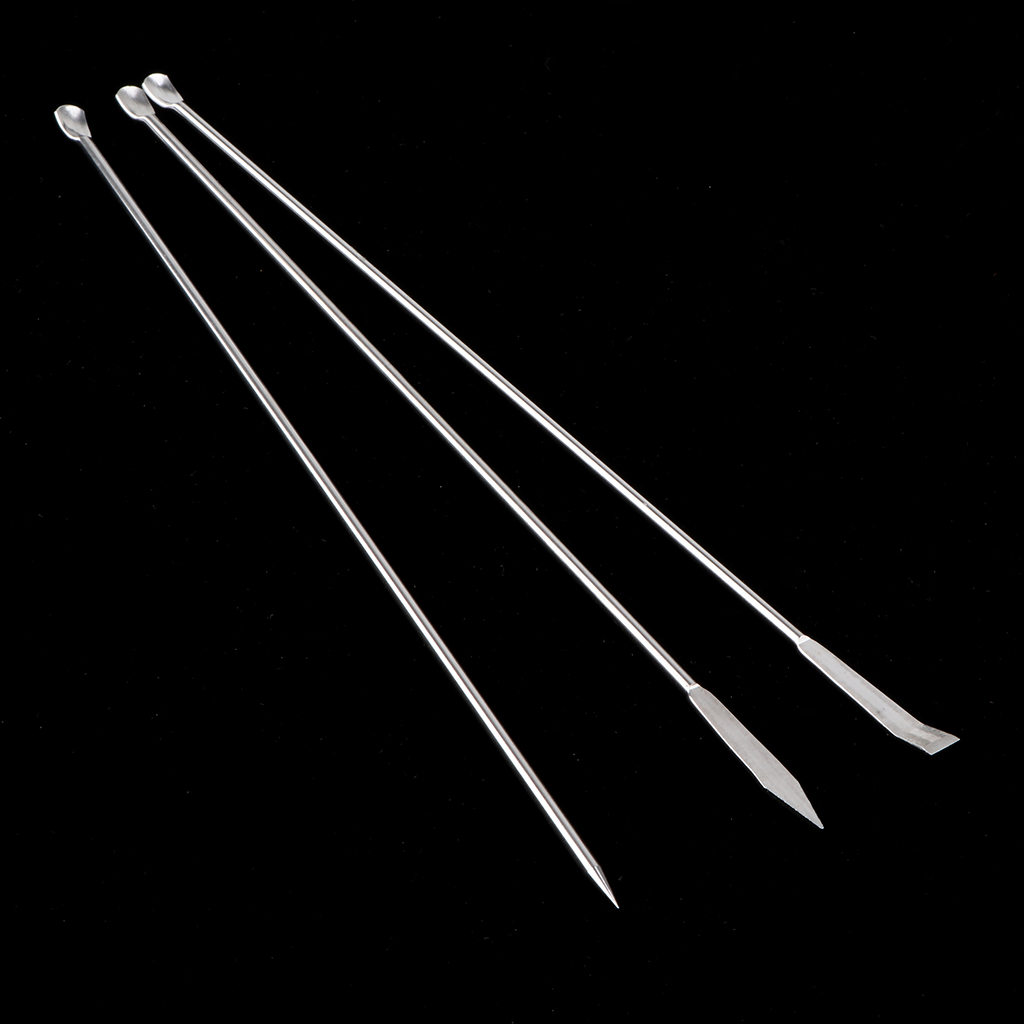 Square Flat Spoon-end Head-Silver 12Pcs Lab Spatula Stainless Steel Lab Spoon Micro Laboratory Scoops Reagent Mixing Spatula Sampling Spoon Double Ended Lab Spatula Set for Powders Gel Cap Filler