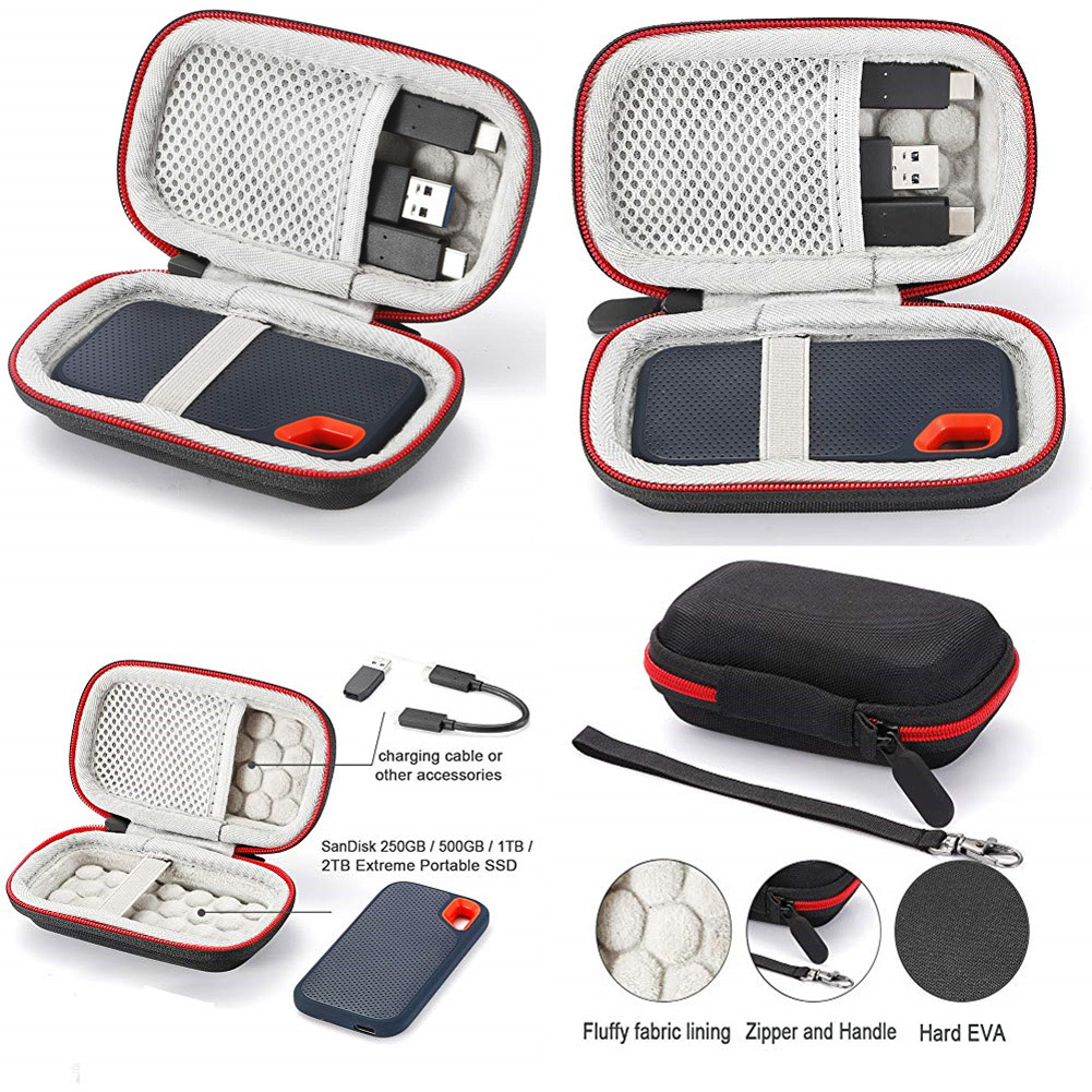 Bolsa de Transporte de Viaje EVA Dura 500 GB 1TB 2TB LTGEM Funda para SanDisk Extreme Portable SSD 250 GB