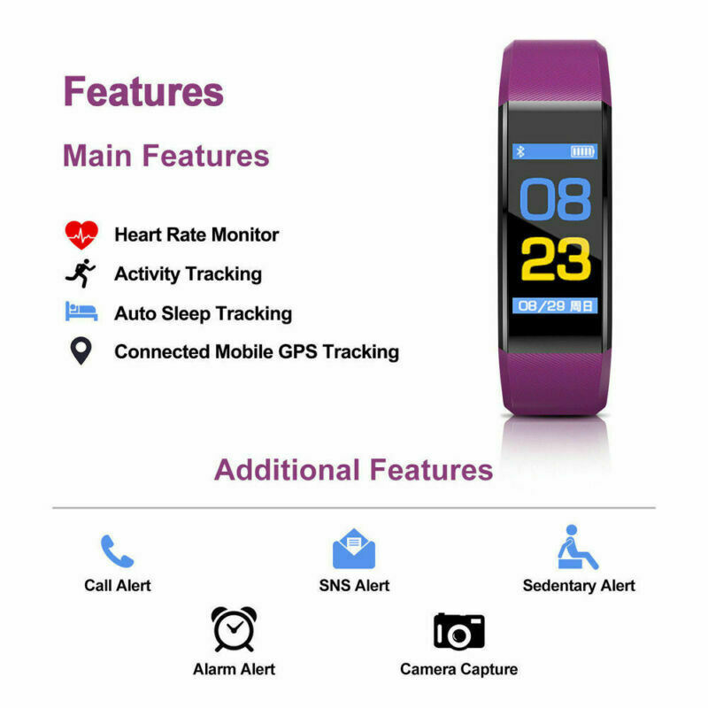 New 115 Plus Smart Wrist Watch Health Fitness Tracker Heart Rate