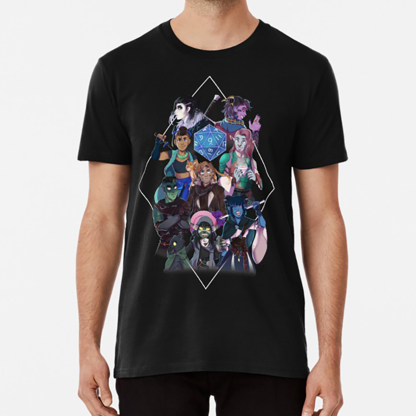 Mighty Nein Critical Role Inspired Long Sleeve Tee T-Shirt DnD Veth Nott