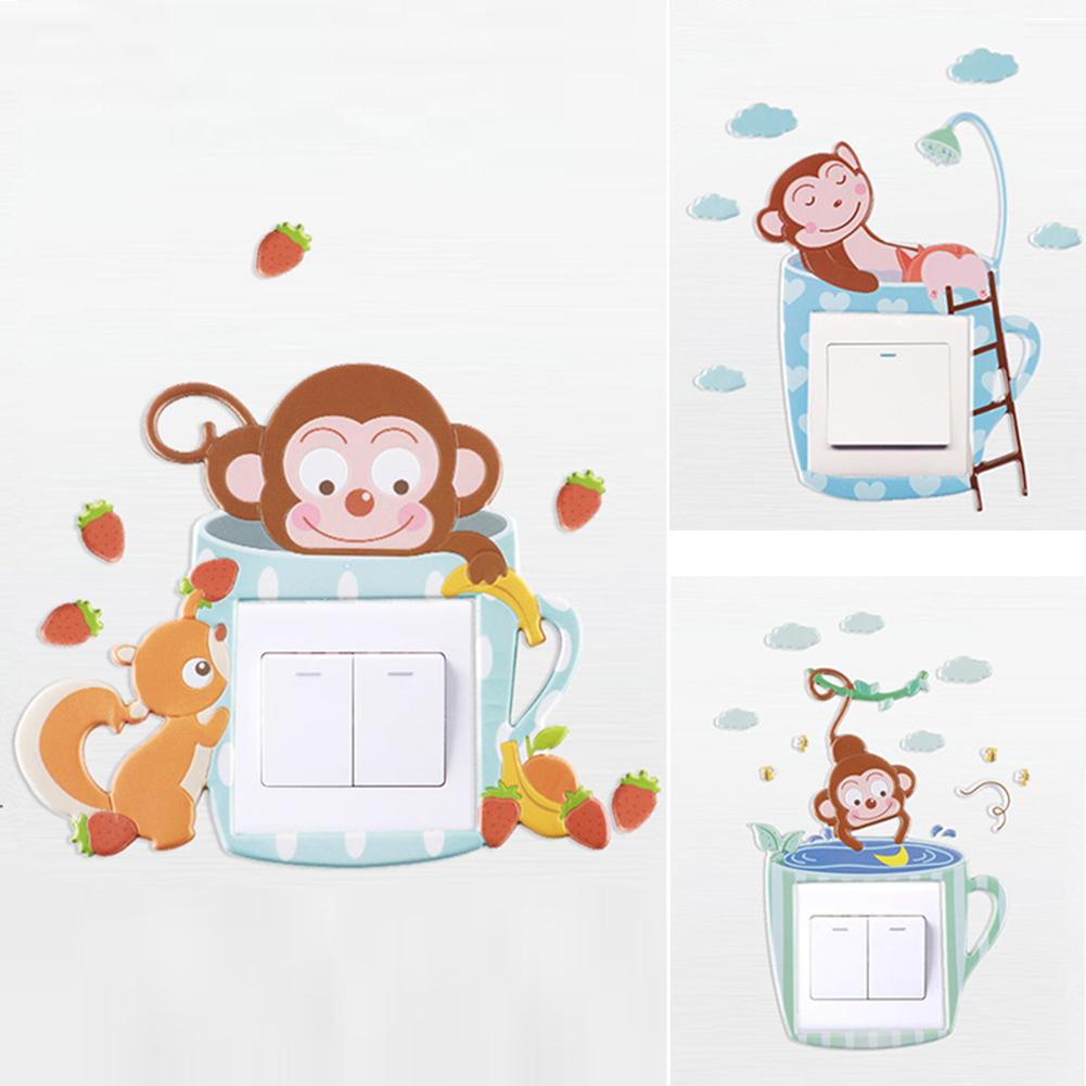 Jungle Monkey Light Switch Sticker Self Adhesive Decal by stika.co
