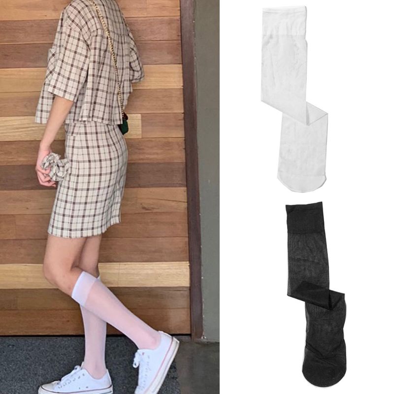 High Elasticity Girl Cotton Knee High Socks Uniform Blooming Florals Women Tube Socks