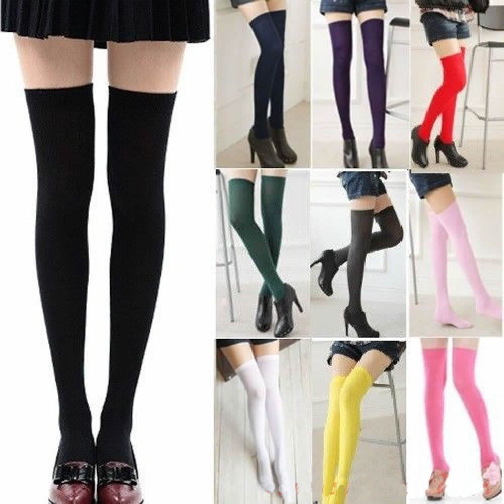 thigh high socks over leggings