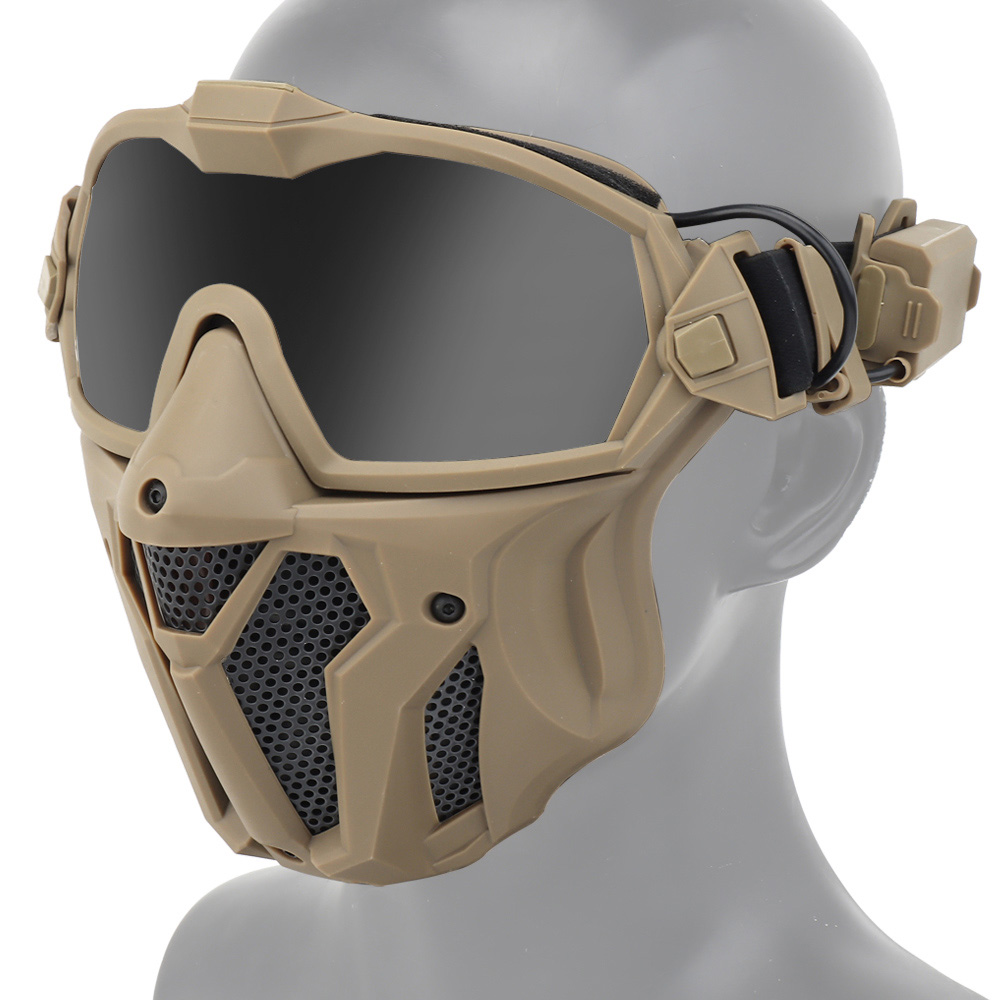 Protection Auditive Masque Tactique Airsoft Et Casque de Paintball Rapide Sangle R/églable Masque Anti-Brouillards Masque Protecteur Complet Pour Masque Anti-Bu/ée /Équipement de Protection Chasse