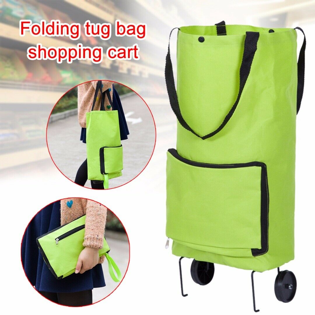 Foldable Portable Shopping Storage Bags Trolley Tote Food Grocery Cart On Wheels 