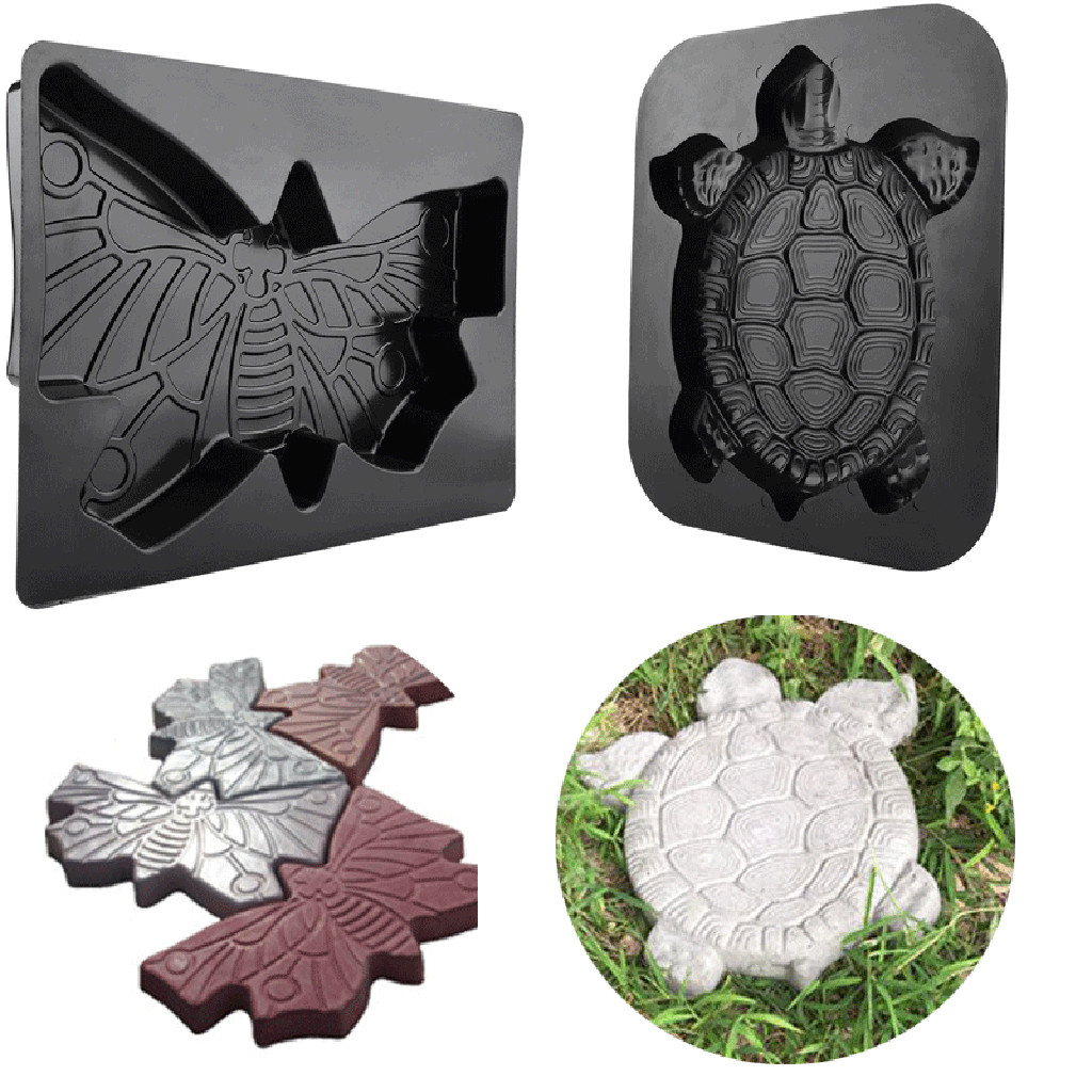 Turtle Butterfly Stepping Stone Mold Concrete Cement ABS Mould Garden Path Decor 