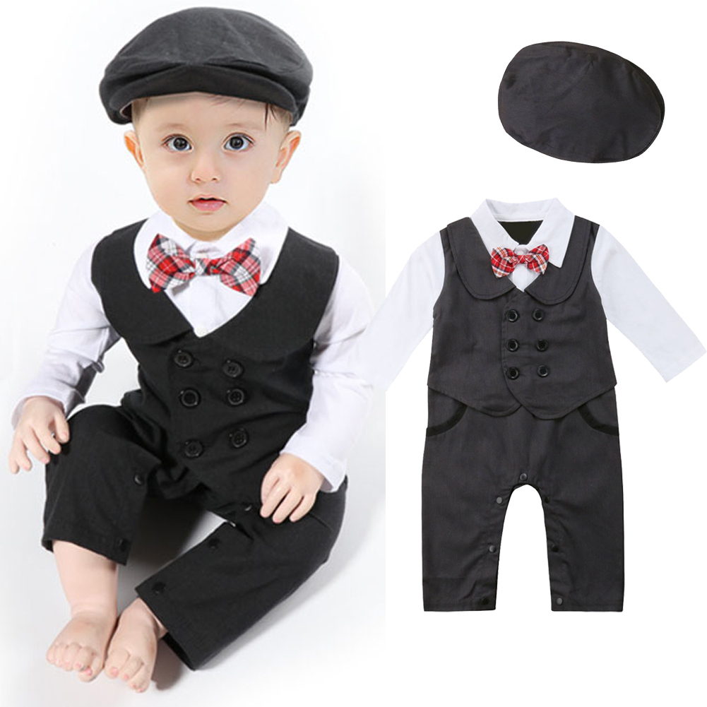 Boys Clothing Newborn 5t Infant Boy Baby Formal Suit Tuxedo Peagent Romper Wedding Party Jumpsuit Clothes Cosys Cc