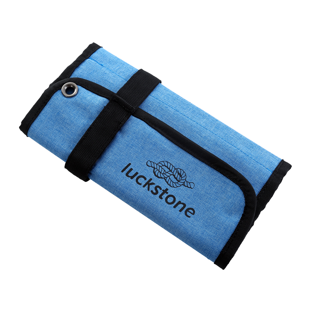 Blue Easy Roll up Bag Pouch for Climbing Ice Screws Protection & Organize