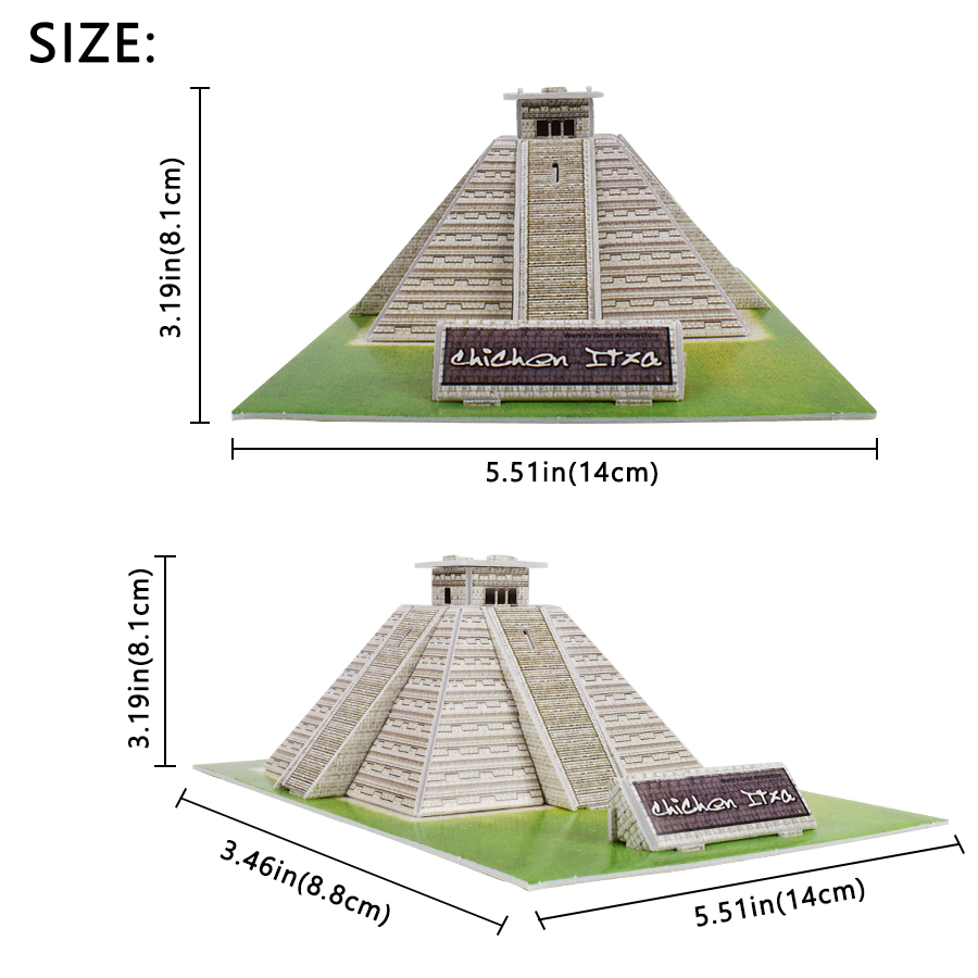 Puzzle 3D Pirámide Maya Chichén Itzá a1493 