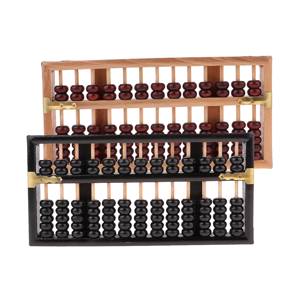 SNIIA Boulier Vintage en Bois avec 13 Colonnes Standard Abacus Calculatrice en Bois Outil De Comptage en Mathématiques Jouet Déducation De Maths pour Enfants-Noir