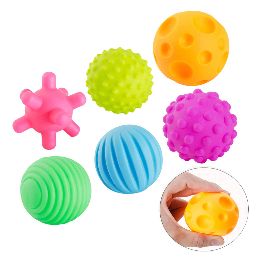 6StkSensory Balls Buntes strukturiertes Multi-Spielzeug-Tactile Baby Sensory Neu 