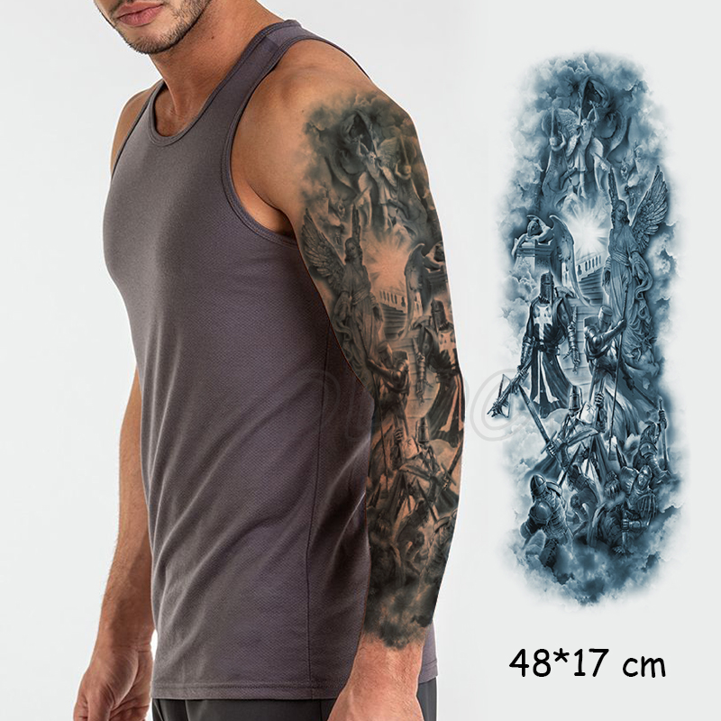 Su Gecirmez Gecici Dovme Etiket Tam Kol Aslan Gozu Capraz Kiz Saat Kafatasi Cicek Dovme Sahte Dovme Flas Dovmeler Adam Kadin Temporary Tattoos Aliexpress