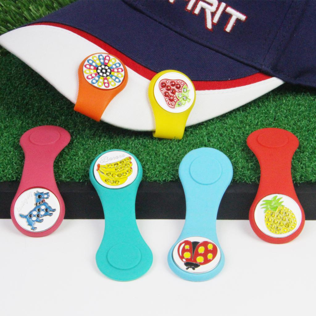 Magnetic Golf Ball Marker Golf Hat Cap Clip Novelty Fruit Pattern 