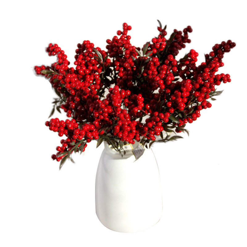 1Bunch Artificial Flower Plant BerriesTree Auspicious Fruit Fake Home Shop Decor