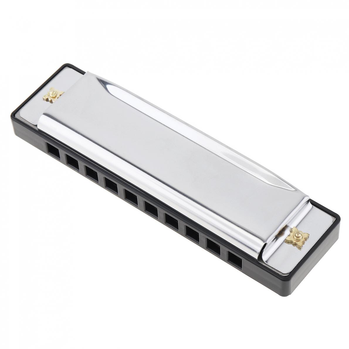 10 Holes Blues Harmonica Musical Instrument Stainless Steel Mouth Organ