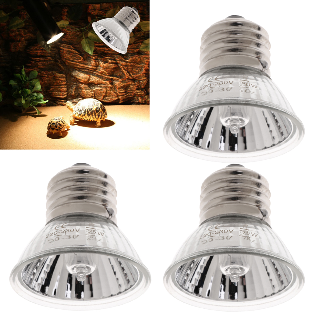 E27 Reptile Basking Light Heat Lamp Heater UVB/UVA Halogen Bulb 25/50/100W 