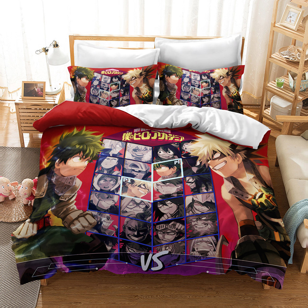 Details about   My Hero Academia Anime Fitted Sheet 3PCS Bed Sheet & Pillowcase Bedding sets 