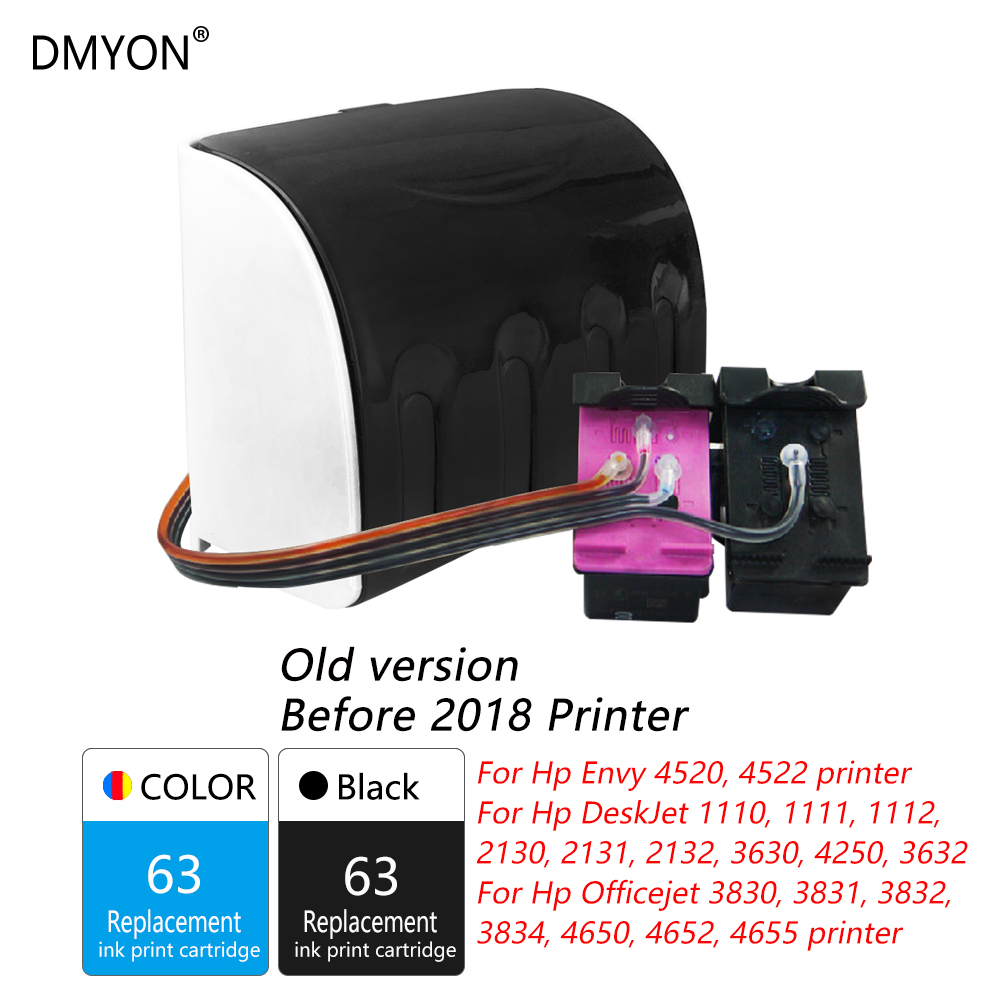 2 Pack 63XL 63 XL Ink Set for HP Officejet 3830 3831 3834 4650 4652 4655 Printer